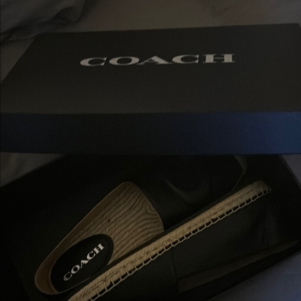 Coach Black Slip-On Espadrilles never worn